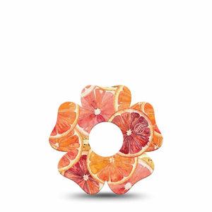 ExpressionMed Oranges Freestyle Libre 3 and Libre 3 Plus Flower, Single Tape Watercolor blood oranges Decorative Adhesive Tape for CGM
