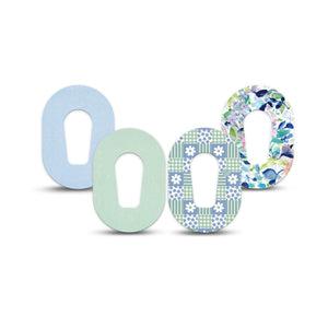 ExpressionMed Soft Balance Dexcom G6 Mini, 4-Pack Tape Patchwork florals Waterproof Sensor Cover for Continuous Glucose Monitor