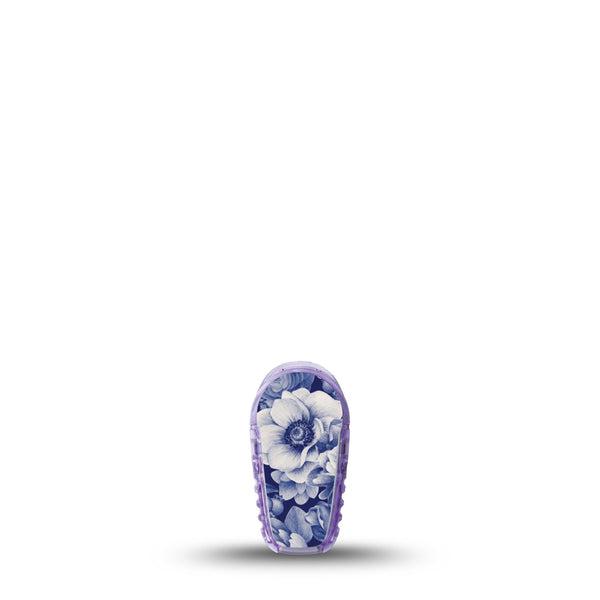 ExpressionMed Moody Blues Dexcom G6 Sticker Single Sticker Only Blue Noir Flower Variety, Vinyl Decoration Continuous Glucose Monitor Design