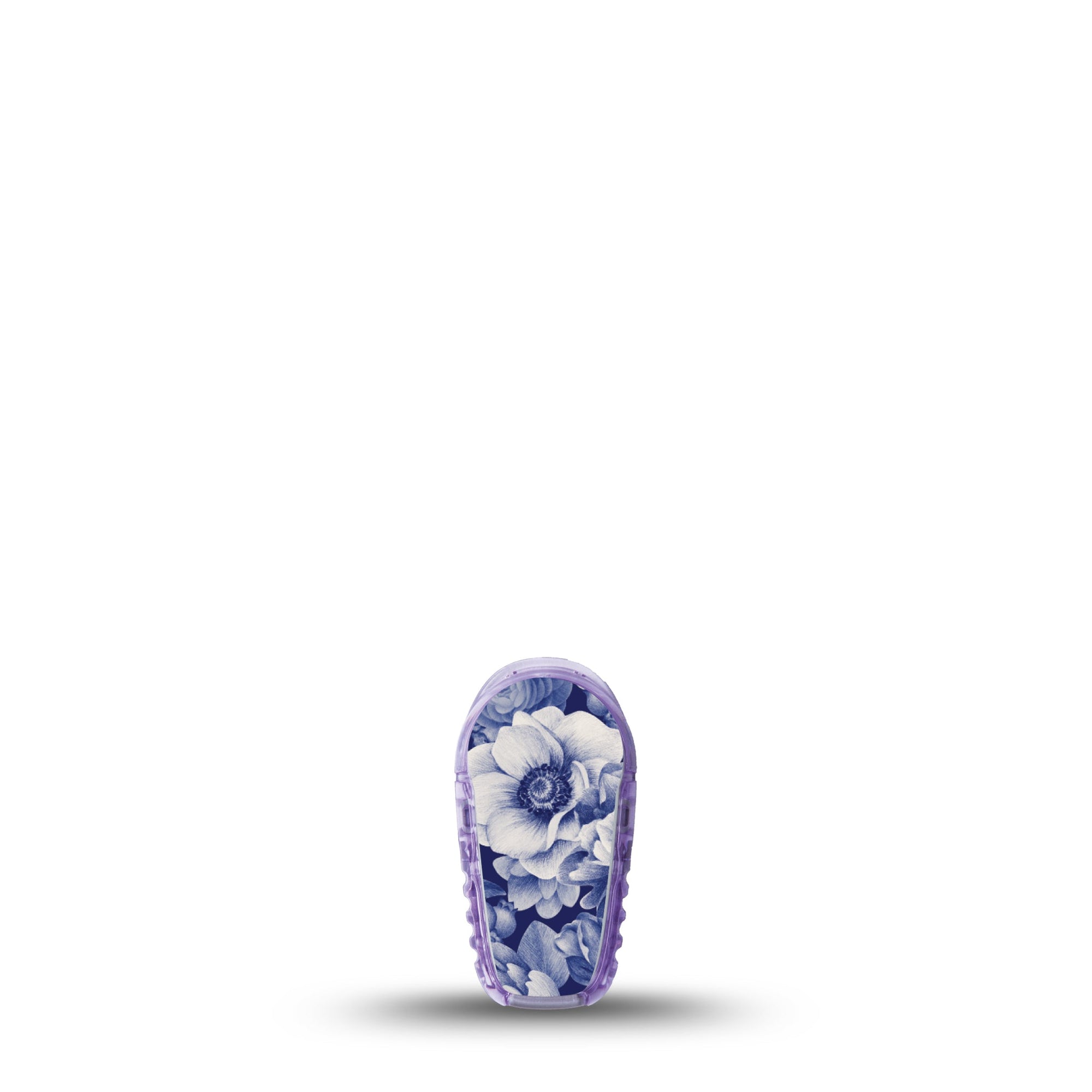 ExpressionMed Moody Blues Dexcom G6 Sticker Single Sticker Only Blue Noir Flower Variety, Vinyl Decoration Continuous Glucose Monitor Design