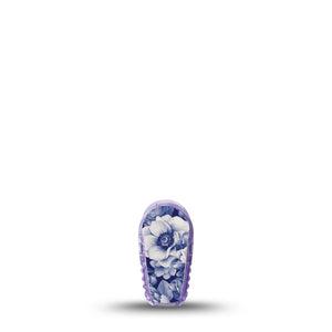 ExpressionMed Moody Blues Dexcom G6 Sticker Single Sticker Only Blue Noir Flower Variety, Vinyl Decoration Continuous Glucose Monitor Design