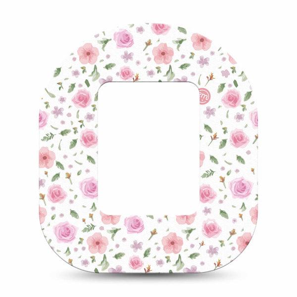 ExpressionMed Pastel Floral Tandem Mobi Single Tape baby pink blooming florals Pump Adhesive Patch Design