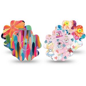 ExpressionMed Soft-Tone Freestyle Libre 3 and Libre 3 Plus Flower, tape and sticker soft abstract style Accessories for CGM