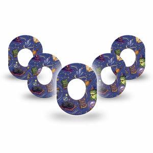ExpressionMed Wizarding World Dexcom G7 and Dexcom Stelo Glucose Biosensor System Mini, 5-Pack magical world pattern Accessories for Continuous Glucose Monitor