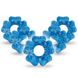 ExpressionMed Falling Snow Infusion Set Flower Shape Tape, 10-Pack Tape Frozen Crystals, Plaster Continuous Glucose Monitor Design