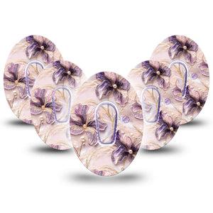 ExpressionMed Pink Pearls Dexcom G6, 5-Pack Tape and 5-Pack Sticker Frosty pink  Decorative Decal for CGM