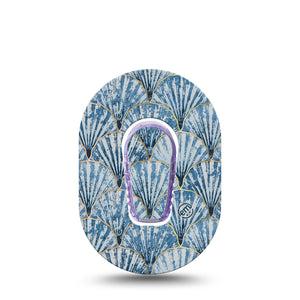 ExpressionMed Seashells Dexcom G6 Mini Tape, Single Tape and Single Sticker Sea Life Inspired, Adhesive Tape CGM Design