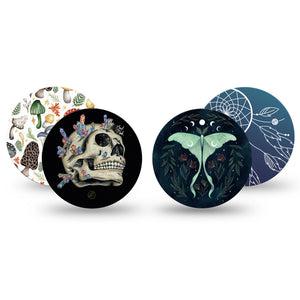ExpressionMed Witching Hour Variety Pack Freestyle Libre and Libre 2 Plus Overpatch, Abbott Lingo, 4-Pack  Tape Variety Mystical Moon Designs, Fixing Ring Patch CGM Design