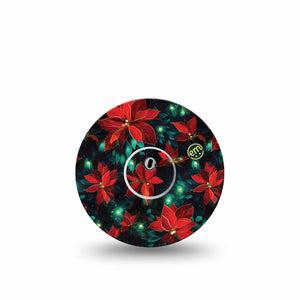ExpressionMed Christmas Floral Freestyle Libre 3 and Libre 3 Plus Sticker and Tape  Christmas Wreath, Vinyl Sticker and Tape Pairing CGM Design