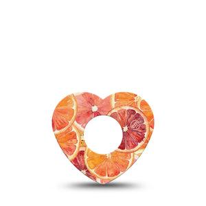 ExpressionMed Oranges Infusion Heart, 5-Pack Blood orange slices Overlay Patch For Insulin Pump