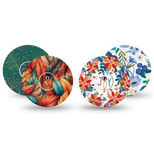 ExpressionMed Riptide Blossoms Variety Pack Freestyle Libre 3 and Libre 3 Plus Sticker and Tape  Winter Color Palette, Vinyl Sticker and Tape Pairing CGM Design