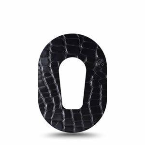 ExpressionMed Black Aligator Skin Dexcom G6 Mini Tape Single Tape Alligator Print, Adhesive Tape CGM Design