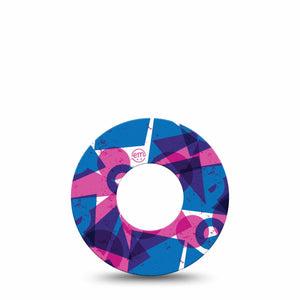 ExpressionMed Violet Vortex Freestyle Libre and Libre 2 Plus Tape, Abbott Lingo, Single Tape Circle Square Triangle Print, Fixing Ring Tape Continuous Glucose Monitor Design