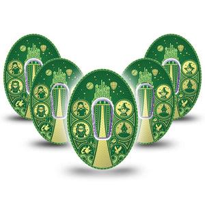 ExpressionMed Dorothy and Friends Dexcom G6 Tape, 5-Pack Tape and 5-Pack Sticker Oz Adventure Inspired, Plaster Continuous Glucose Monitor Design