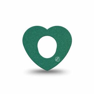ExpressionMed Forest Green Dexcom G7 Heart Shape Tape, Dexcom Stelo Glucose Biosensor System, Single Tape Deep Green Hue, Overlay Patch CGM Design