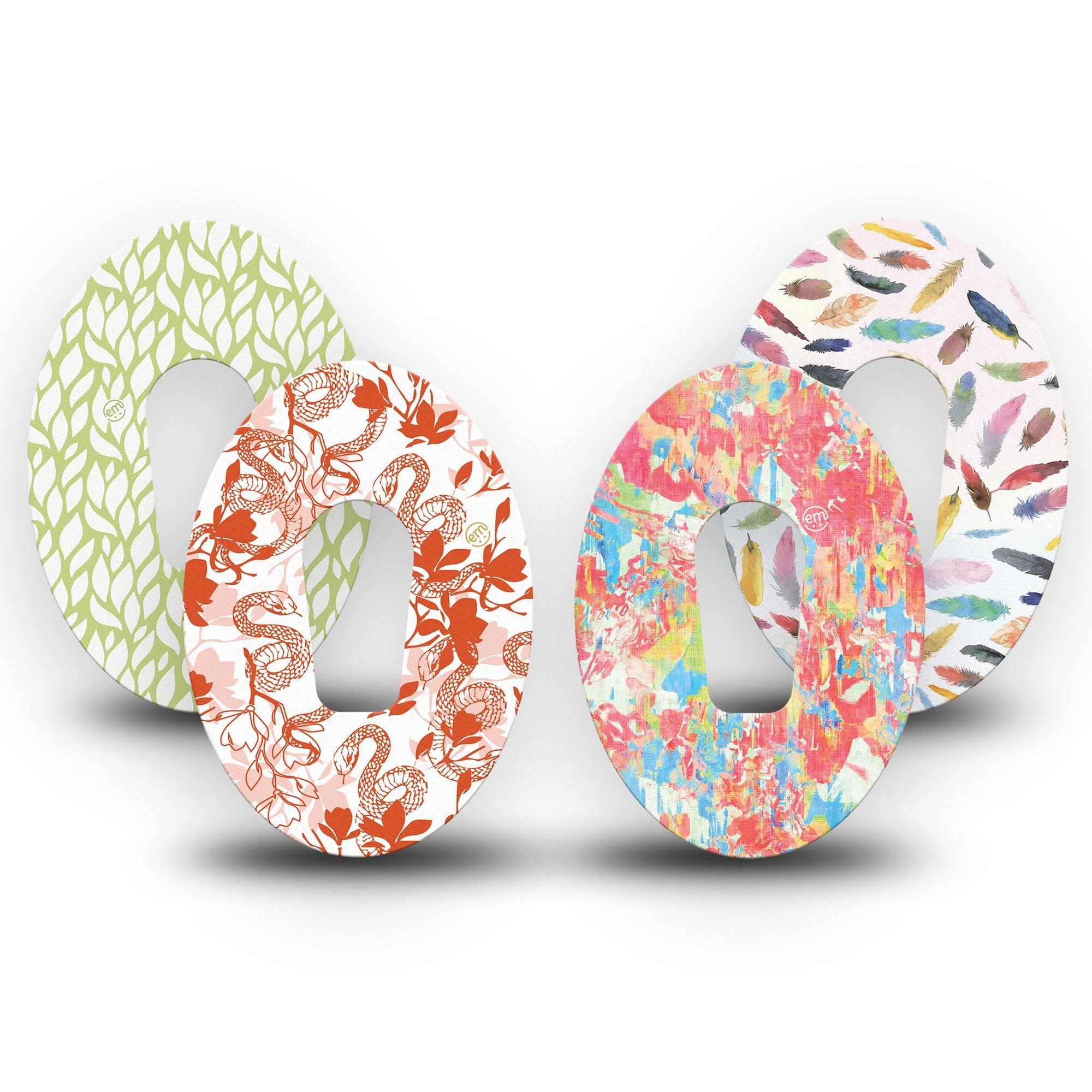 ExpressionMed Heatwave Variety Pack Dexcom G6 Tape, 4-Pack Tape Variety Summer Pastels Prints, Plaster Continuous Glucose Monitor Design