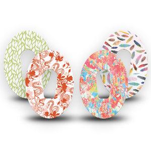 ExpressionMed Heatwave Variety Pack Dexcom G6 Tape, 4-Pack Tape Variety Summer Pastels Prints, Plaster Continuous Glucose Monitor Design
