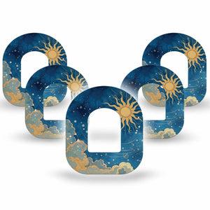 ExpressionMed Mystic Skies Omnipod, 5-Pack Moody sky Adhesive Patch For Pump