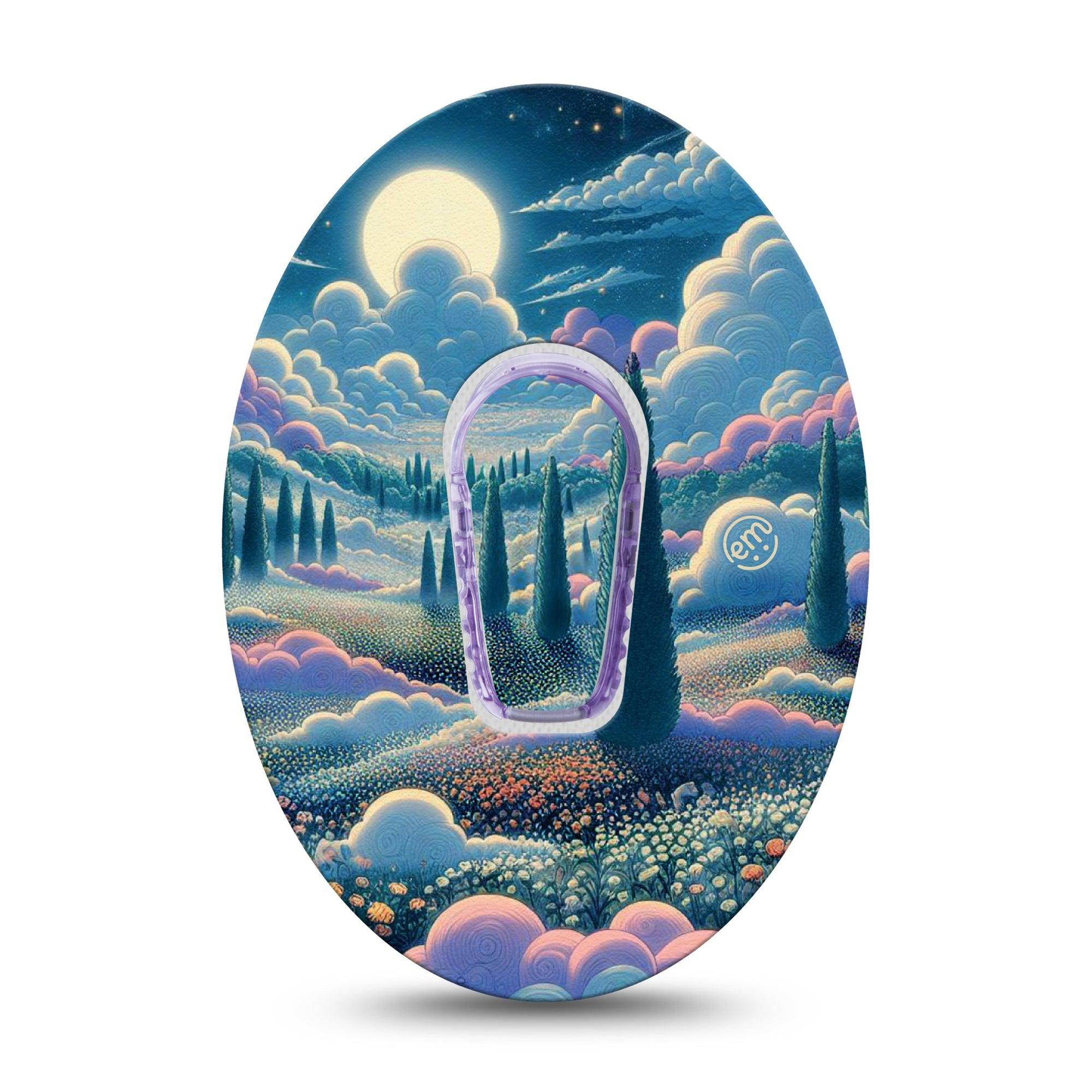 ExpressionMed Dreamy Landscape Dexcom G6 Sticker and Tape Beautiful Dreamy Forest Vinyl Sticker and Tape Design CGM Design