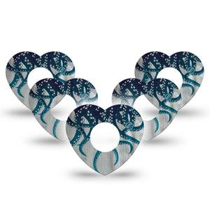 ExpressionMed Tentacles Infusion Set Heart Shape Tape, 10-Pack Tape Gradient Tentacles, Adhesive Tape Continuous Glucose Monitor Design