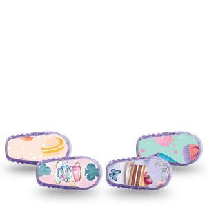 ExpressionMed Mad Hatter's Delight Variety Pack Dexcom G6 Sticker 4-Pack Sticker Variety Pink Purple Teal Pastels, Vinyl Decoration Continuous Glucose Monitor Design