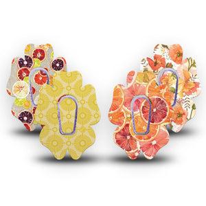ExpressionMed Citrus Crush Dexcom G6 Flower, tape and sticker  citrus slice pattern Decorative Patch for CGM