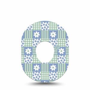 ExpressionMed Patchwork Flowers Dexcom G7 and Dexcom Stelo Glucose Biosensor System, Single Tape Cute spring quilt Fixing Ring Patch for CGM