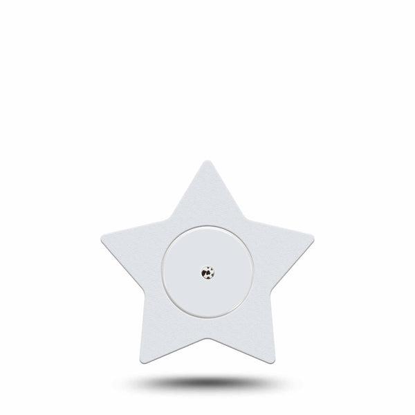 ExpressionMed White Freestyle Libre 2 and Libre 2 Plus Star Shape Tape, Abbott Lingo, Single Tape and Single Sticker Clean Surface, Adhesive Tape CGM Design