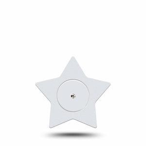 ExpressionMed White Freestyle Libre 2 and Libre 2 Plus Star Shape Tape, Abbott Lingo, Single Tape and Single Sticker Clean Surface, Adhesive Tape CGM Design
