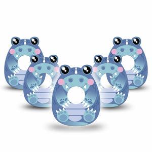 ExpressionMed Blue Dinosaur Infusion Set Gumdrop Shape Tape 10-Pack Tape Adorable Squishmellow Inspired Shape Adhesive Tape CGM Design