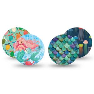 ExpressionMed Tidepool Freestyle Libre 3 and Libre 3 Plus OverPatch, 4-Pack Tape whimsical tidepool marine art Plaster for CGM