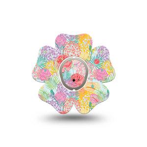 ExpressionMed Spring Flowers Dexcom G7 and Dexcom Stelo Glucose Biosensor System Flower, Single Tape and Single Sticker Bright spring flowers,  Patch for CGM