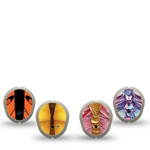ExpressionMed Butterfly Hues Dexcom G7 and Dexcom Stelo Glucose Biosensor System Sticker, 4-Pack Sticker print butterfly nature design Sensor Cover for Continuous Glucose Monitor
