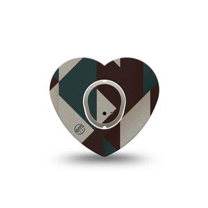 ExpressionMed Timberline  Dexcom G7 and Dexcom Stelo Glucose Biosensor System Heart, Single Tape and Single Sticker Triangular pattern Best Covers for CGM