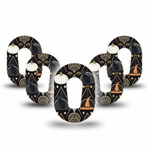 ExpressionMed Art Deco Halloween Dexcom G6 Mini Tape, 5-Pack Tape Vintage Luxurious Inspired Halloween, Adhesive Tape CGM Design