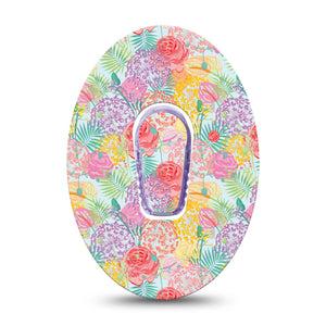 ExpressionMed Spring Flowers Dexcom G6, Single Tape and Single Sticker Spring flower mix Sensor Cover for Continuous Glucose Monitor
