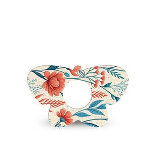 ExpressionMed Desert Wildflower Infusion Butterfly, 5-Pack Color-rich botanical print Vinyl Decoration For Insulin Pump