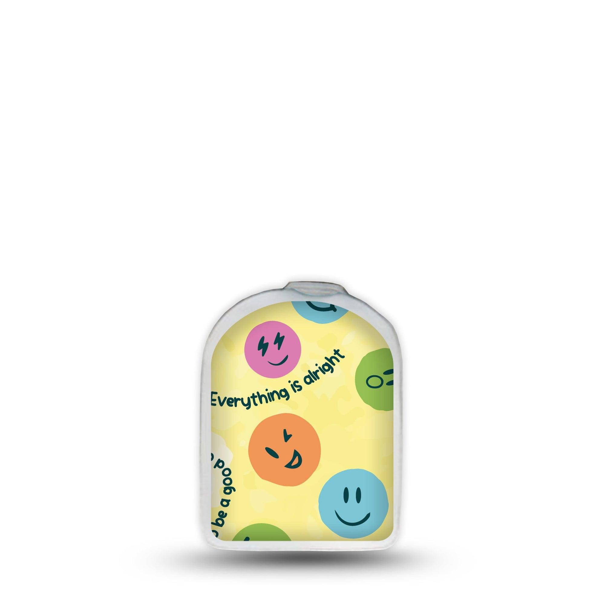 ExpressionMed Smiley Omnipod Surface Center Sticker Single Sticker Positive Emojis Inspired Vinyl Decoration Pump Design