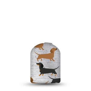 ExpressionMed Dancing Dachshunds Pod Full Wrap Sticker Pod Full Wrap Sticker Single Sticker Long dogs Decorative Decal Pump design