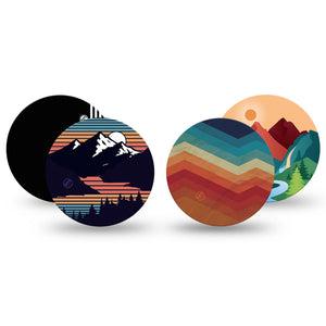 ExpressionMed Retro Alpine Trek Variety Pack Dexcom G7 Overpatch, Dexcom Stelo Glucose Biosensor System, 4-Pack Tape Variety Mountain Views, Overlay Tape CGM Design