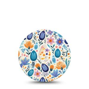 ExpressionMed Easter Floral Freestyle Dexcom G7 Overpatch Single, Decorative Easter Eggs, Continuous Glucose Monitor, Adhesive Tape Design, Dexcom Stelo