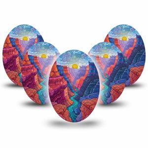 ExpressionMed Grand Canyon Medtronic Guardian Enlite Universal Oval, 5-Pack southwest landscape design Fixing Ring Tape for Continuous Glucose Monitor