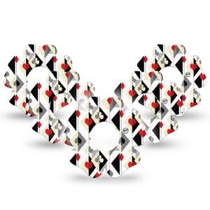 ExpressionMed Playing Cards Infusion Set Flower Shape Tape 10-Pack Tape Classic French Playing Cards, Plaster Continuous Glucose Monitor Design