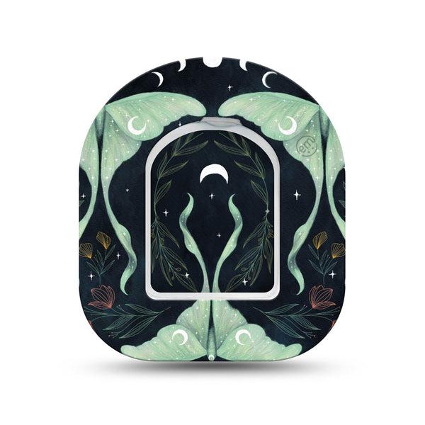 ExpressionMed Luna Moth Omnipod Mini Tape Single Tape and Single Sticker Long-Tailed Moth, Adhesive Tape Pump Design