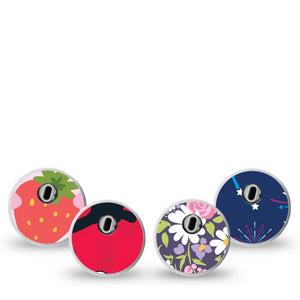 ExpressionMed Playful Freestyle Libre 3 and Libre 3 Plus Sticker, 4-Pack Sticker lively pattern design Vinyl Decoration for CGM