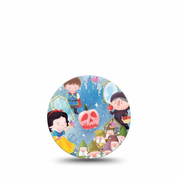 ExpressionMed Snow White Freestyle Libre 3 and Libre 3 Plus Overpatch, Single Tape Snow White 7 Dwarfs, Adhesive Patch CGM Design