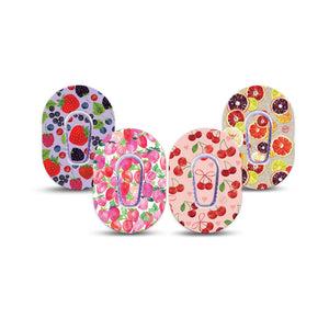 ExpressionMed Berrylicious Variety Pack Dexcom G6 Mini Tape, 4-Pack Tape and 4-Pack Sticker Variety Sweet Sour Fruit Mix, Adhesive Tape CGM Design