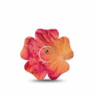 ExpressionMed Ruffles Freestyle Libre 3 and Libre 3 Plus Flower, Single Tape and Single Sticker Sunset color floral Adhesive Tape for CGM