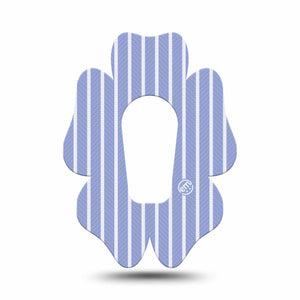 ExpressionMed Blue Stripes Dexcom G6 Flower, Single Tape Blue coastal stripe Overlay Tape for CGM