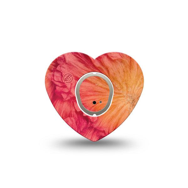 ExpressionMed Ruffles Dexcom G7 and Dexcom Stelo Glucose Biosensor System Heart, Single Tape and Single Sticker Flowing ruffle layers Best Covers for CGM